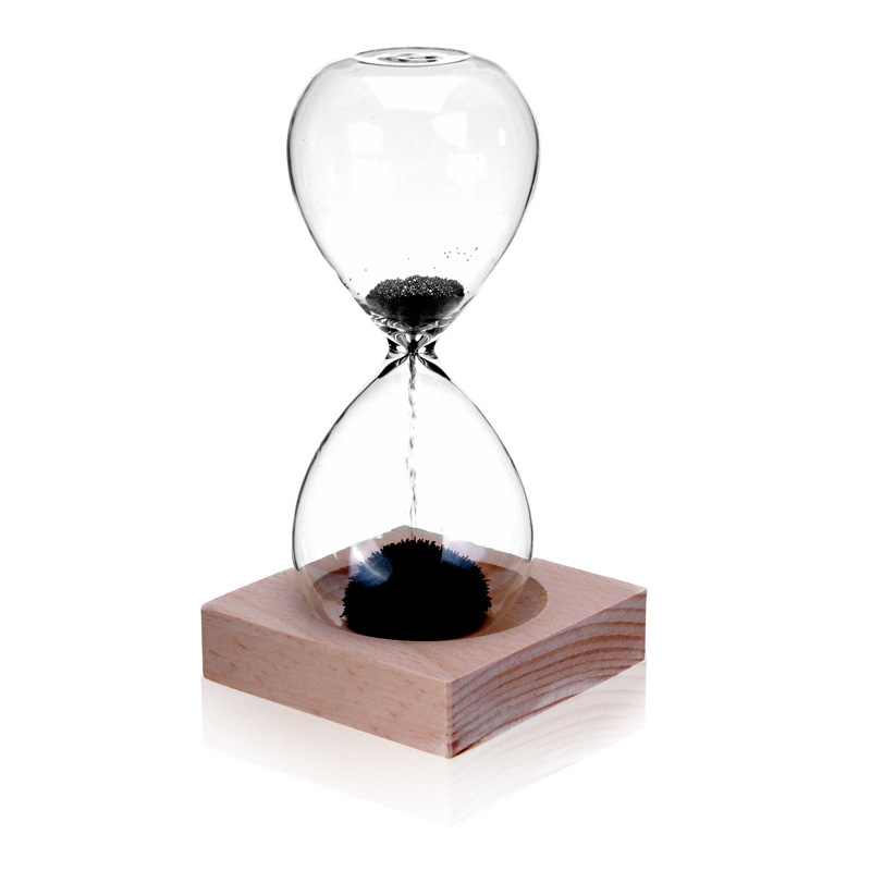 PC. Magnetic Hourglass Sand Timer Clock Magnetic Crafts Desktop Decoração Presentes para Club Hotel Home Office