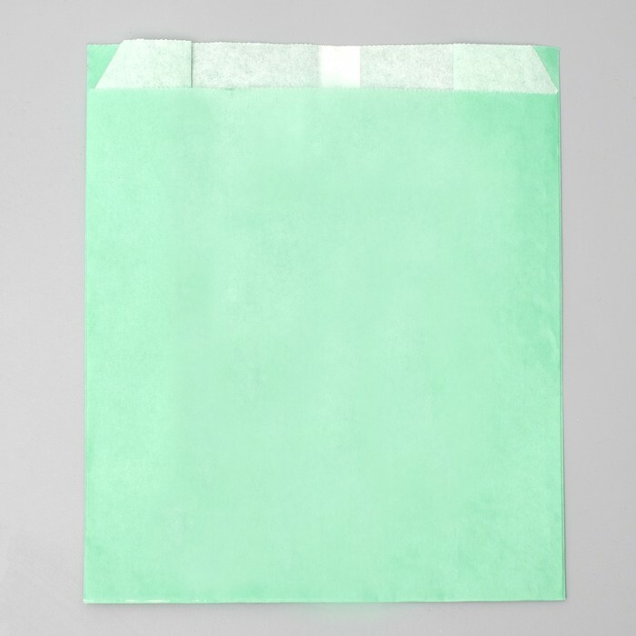 Pakavimo popierinis maišelis, mėtų, V formos dugnas, 23,9 x 20 x 9 cm