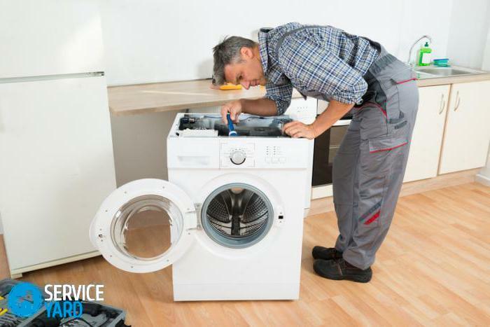 Katkaisee koneen, kun pesukone on päällä