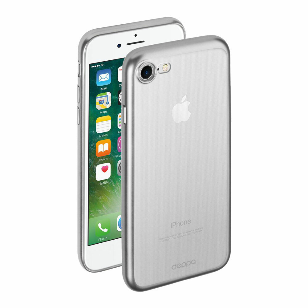 Apple iPhone 7 Gümüş için Deppa Jel Plus Kılıf Mat