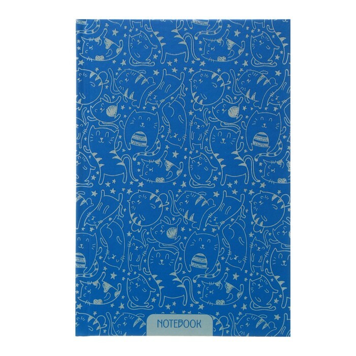 Prestige-Notebook A5, 80 hojas " Patrón. Cats ", cartón 7BC, laminado mate, purpurina, offset 60 g / m²