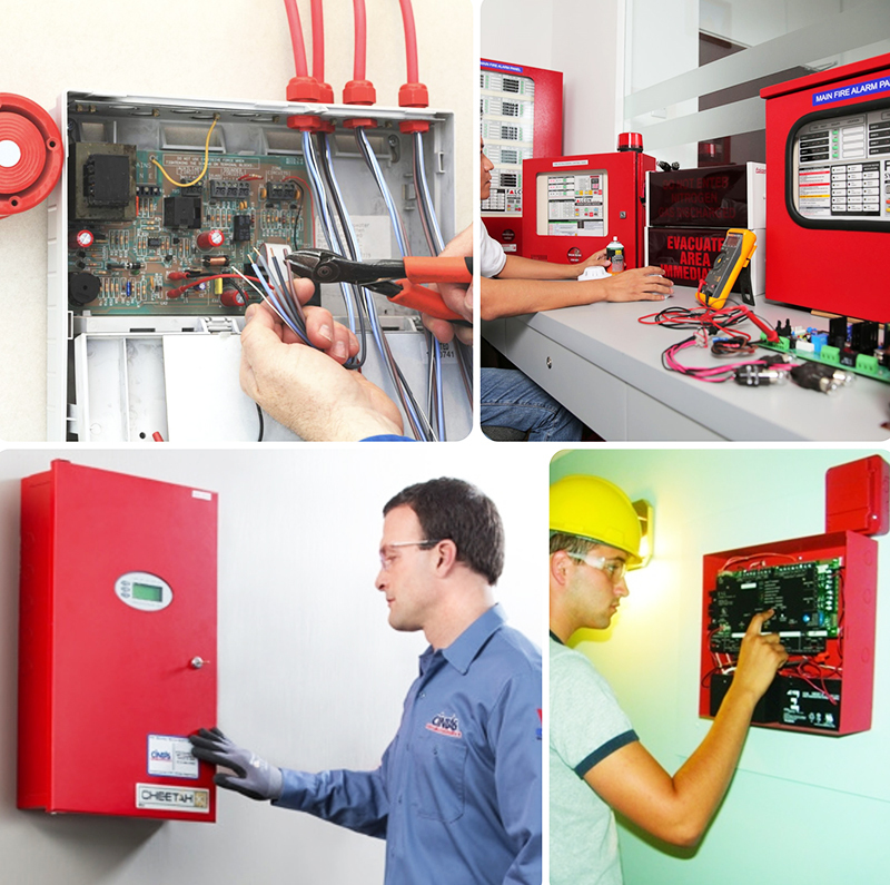 Güvenlik ve yangın alarm sistemi için kontrol paneli kurulumu