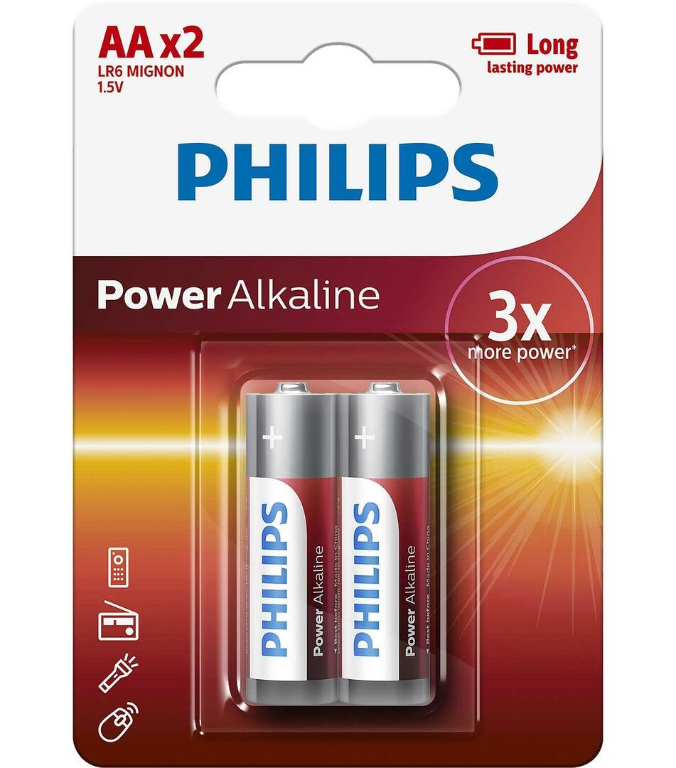 Baterija Philips LR6P2B / 51 Maitinimas 2 vnt