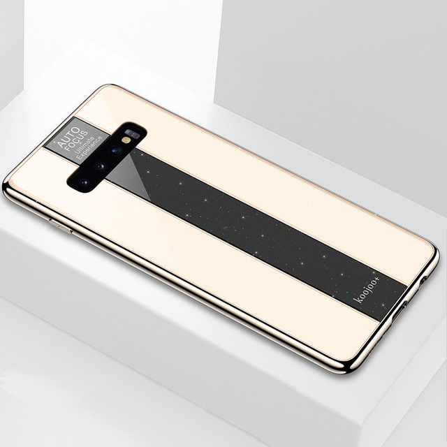Samsung Galaxy S10 için Darbeye Dayanıklı Temperli Cam TPU Koruyucu Tampon Kılıf