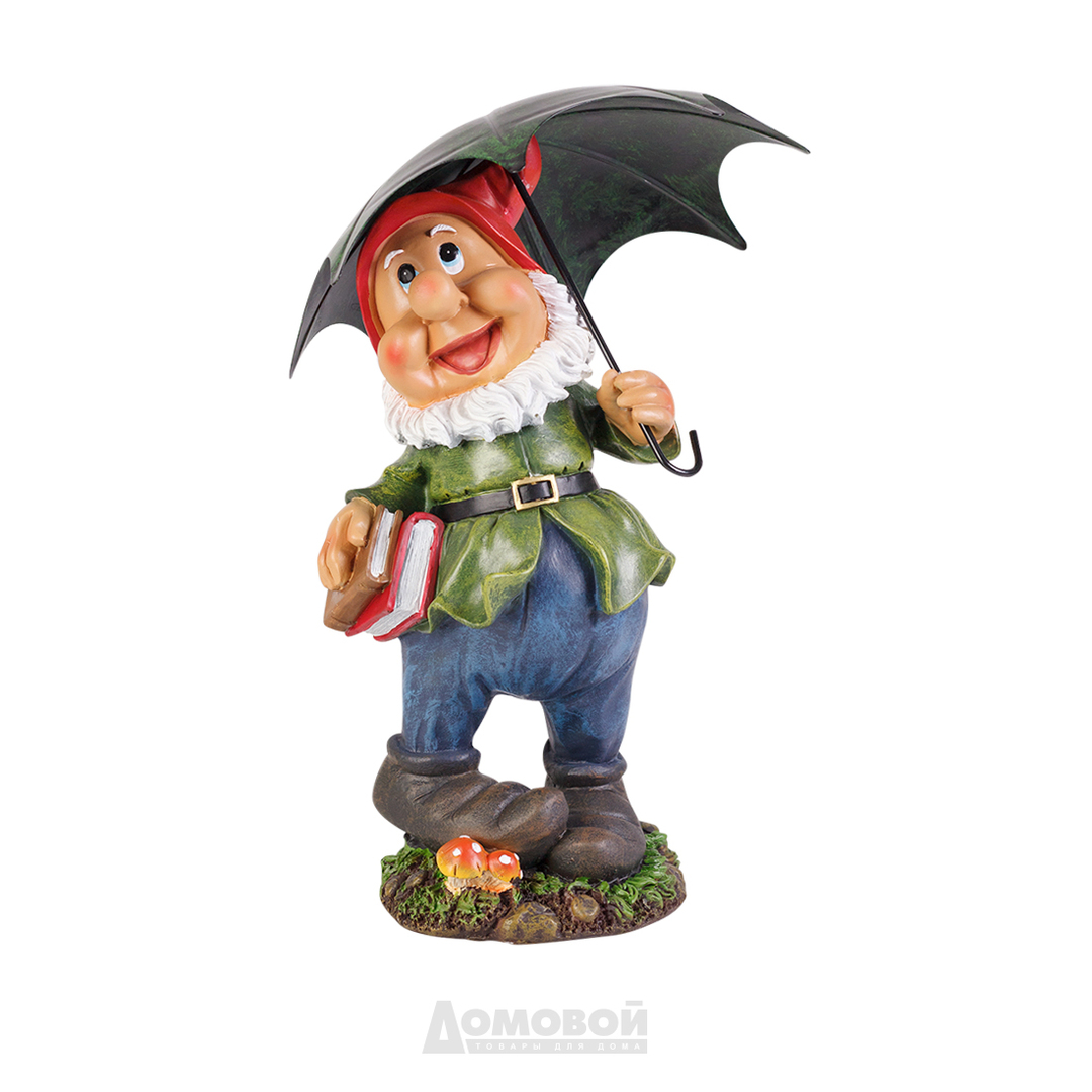דמות גן HOME DECOR Gnome עם מטריה, פוליריזין, 16 * 20 * 38 ס" מ