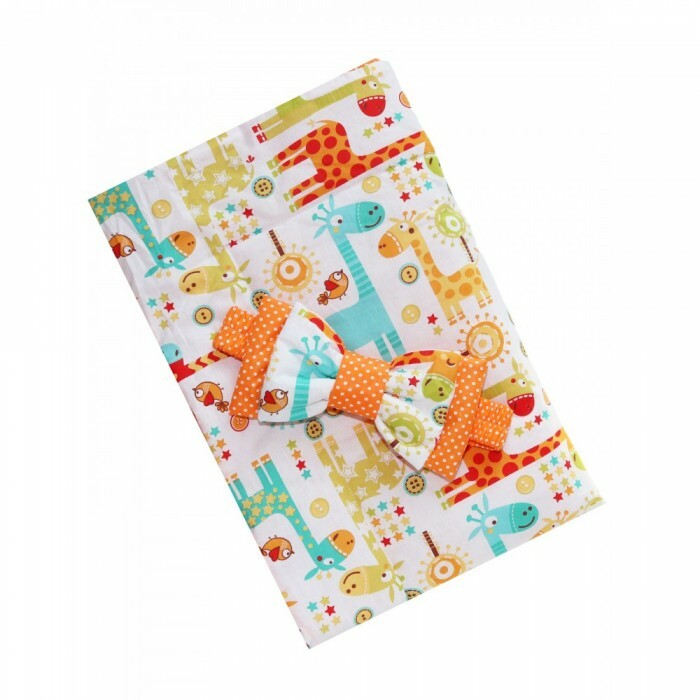 Blanket envelope for discharge Giraffes spring / autumn + bow