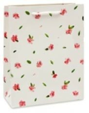 Dovanų maišelis Rožinės gėlės, 18x23x10 cm