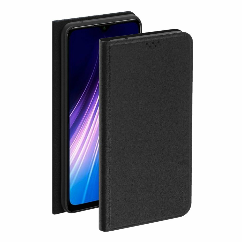 Älypuhelinkotelo Samsung Galaxy A20s Deppa -kirjan kannelle Musta kirja, eko -nahka