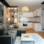Obdĺžniková kuchyňa-obývacia izba
