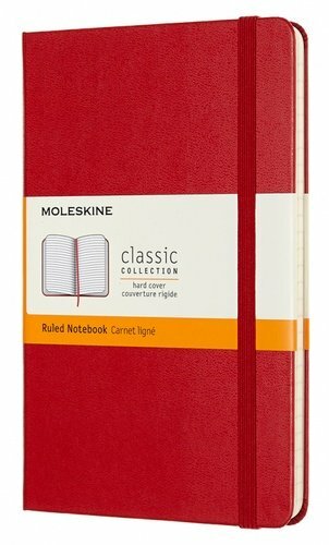 Moleskine anteckningsbok, Moleskine CLASSIC Medium 115x180mm 240p. linjal hård omslag röd