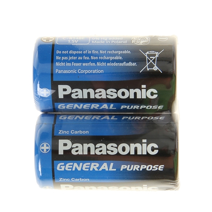 Batería Salt Panasonic R14 Gen. Propósito, 2 uds.
