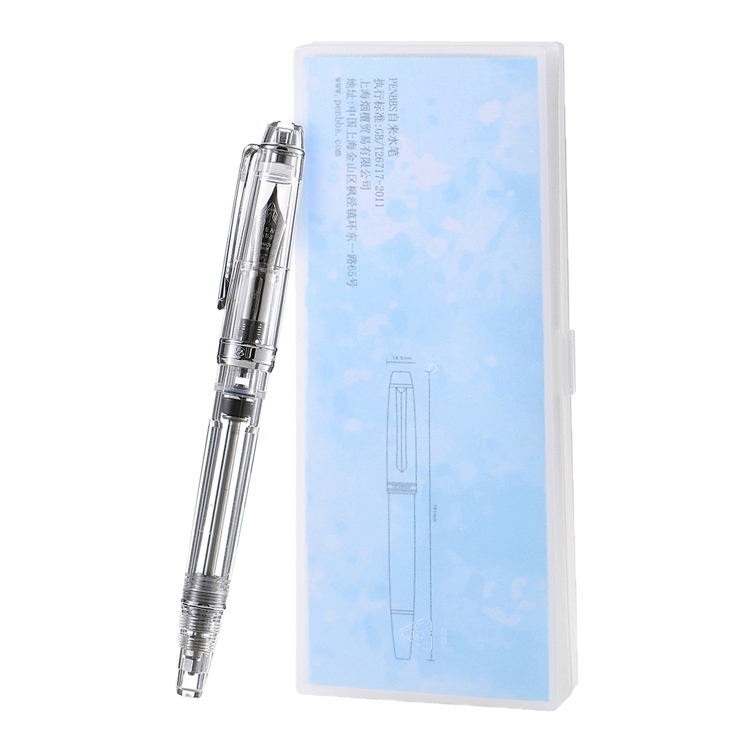 Clear Resin Vacuum Fountain Pen Fine Nib