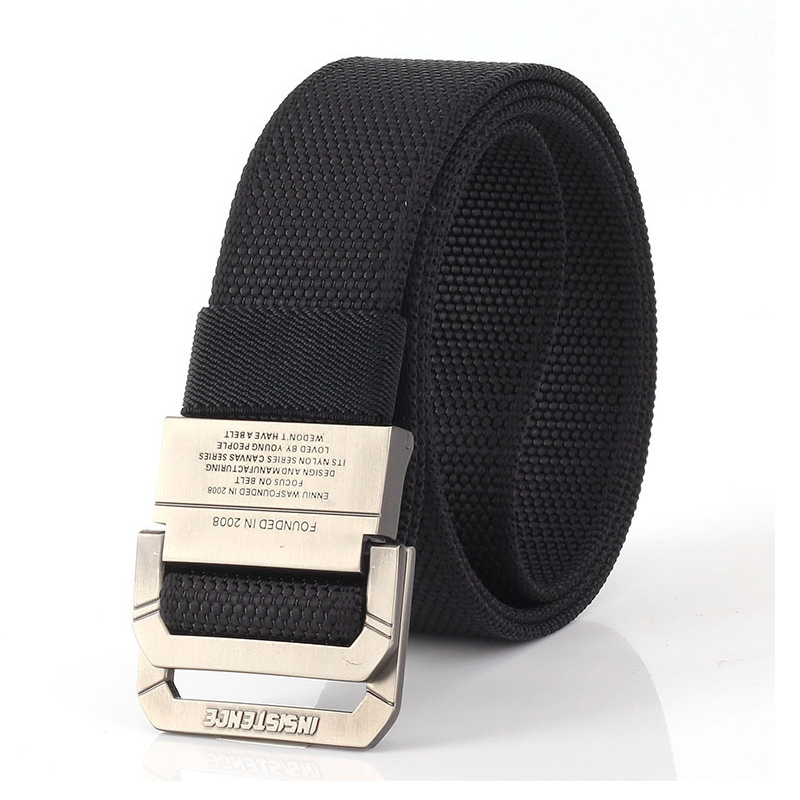 ENNIU DS-1 3.8cm Nylon Cowboy Double Ring Buckle Pants Belt Army Tactical Belt