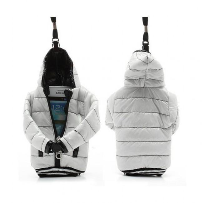 Universal pouch down jacket for smartphones 3.5 - 5.0 inches (white)