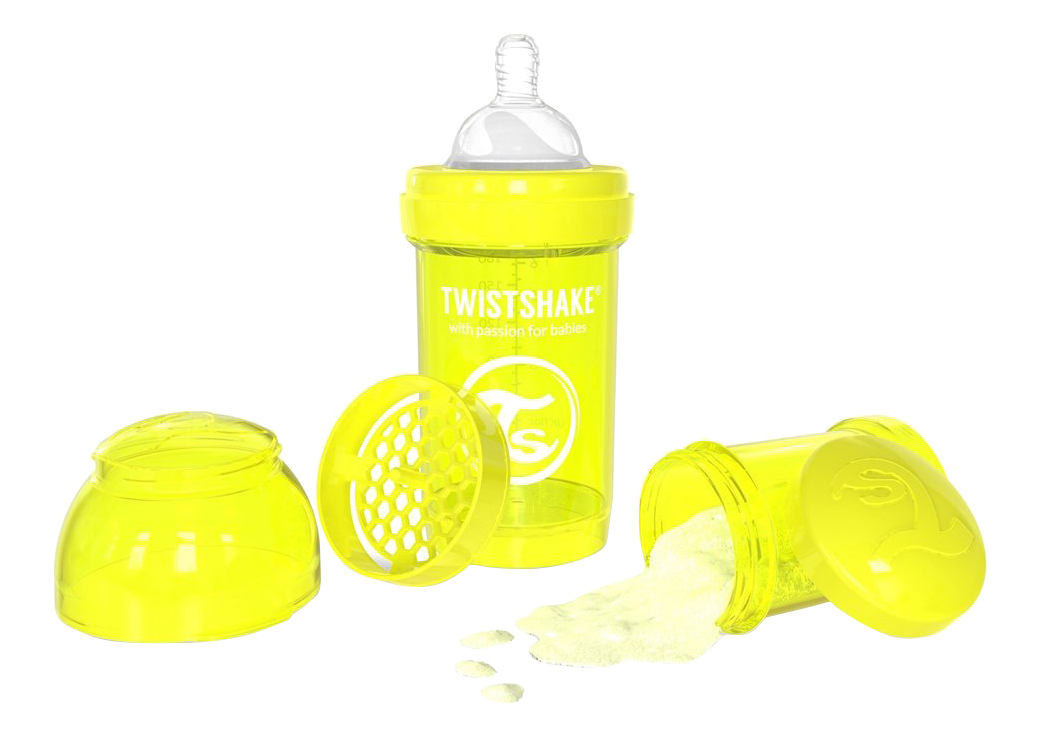 Twistshake pudelīte pret kolikām 180 ml dzeltena