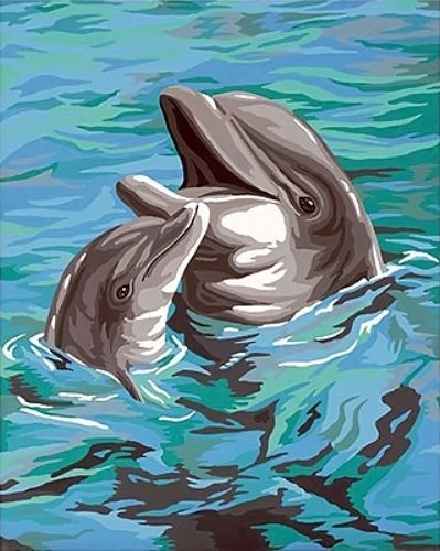 Färgsats Mått art. DMS-91148 Två delfiner 20x25 cm