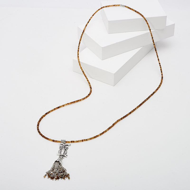 Perlen Turmalinbraun (Dravit) (Sautoir) lang geschnitten 74 cm (bij. Legierung)