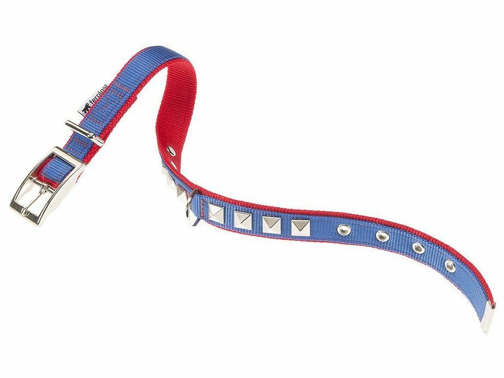 Halsband Ferplast Dual Pyramids für Hunde (35-43 cm \\ 20 mm, blau-rot)
