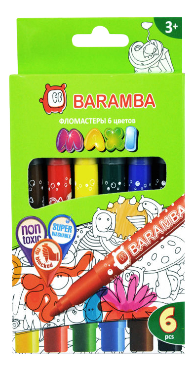Marcadores Baramba 6 cores