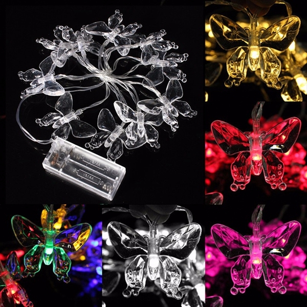 Paristokäyttöinen Butterfly Fairy String Light Xmas Party häät sisustus