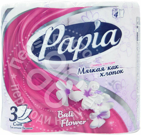 Papia toiletpapier Balinese bloem 4 rollen 3 lagen