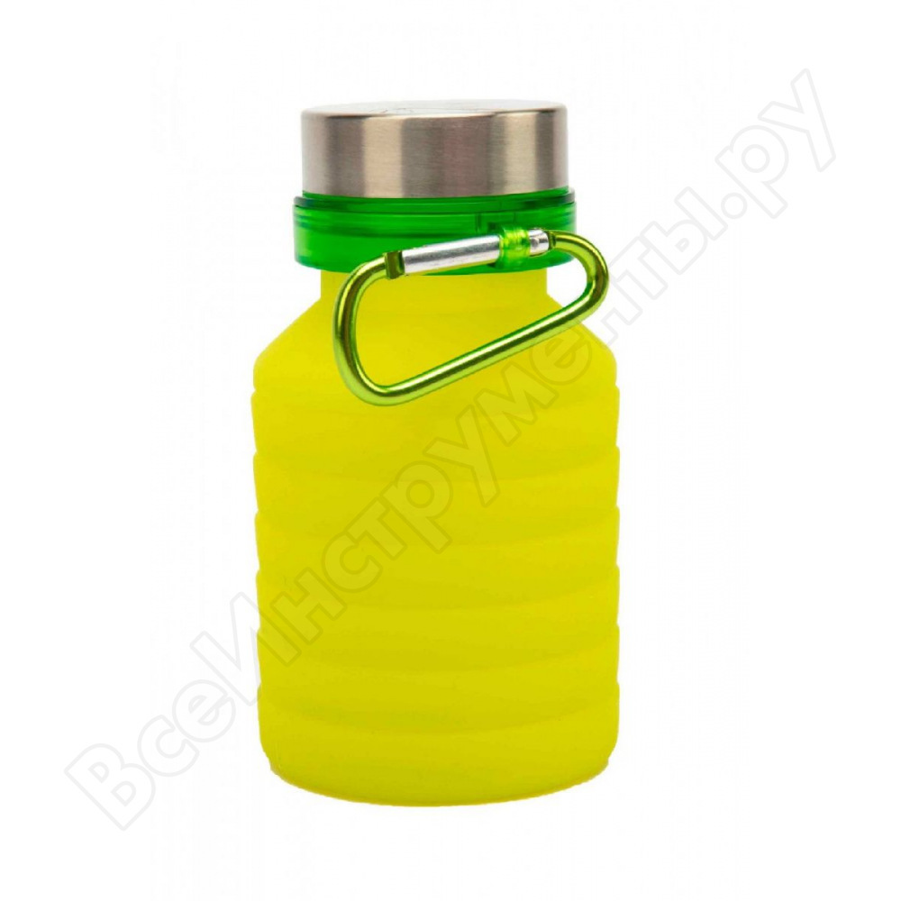 Silikonowa składana butelka na wodę Bradex z pokrywką i karabińczykiem 500 ml tk 0271