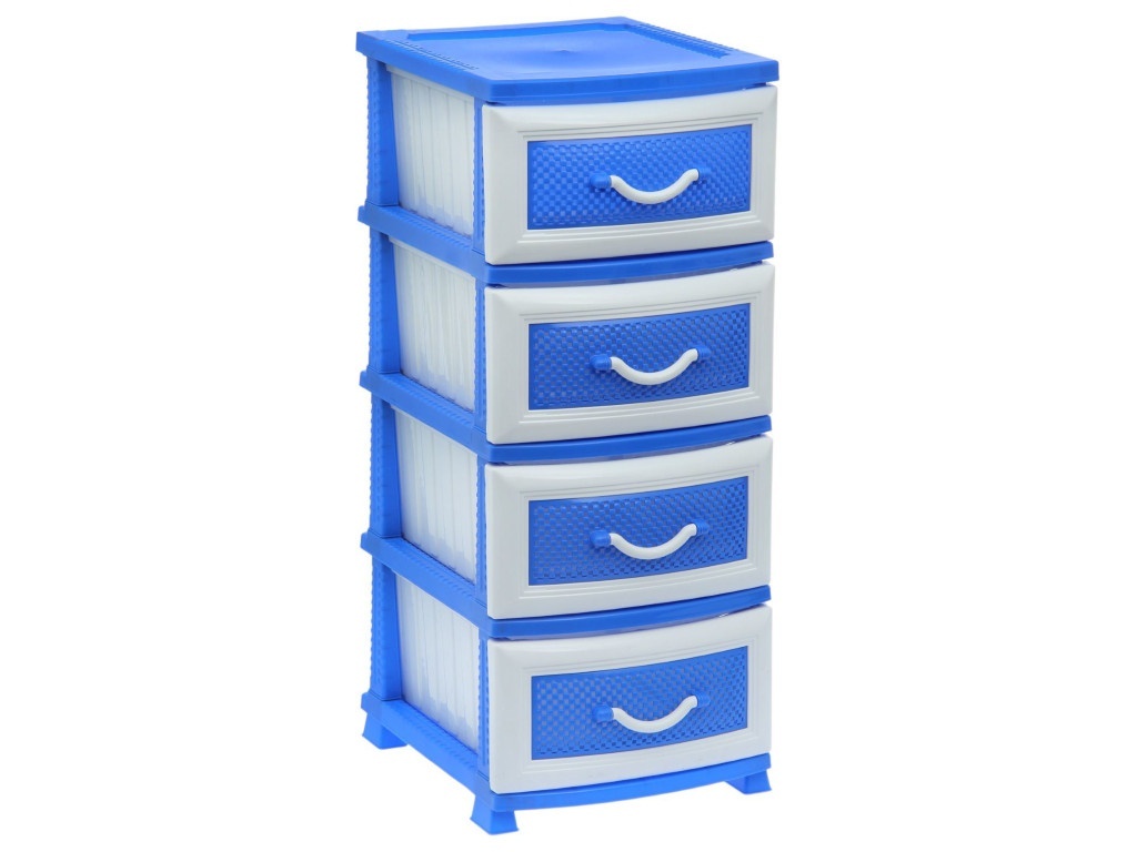 Chest Rossplast Dolphin 4 tiers Light Blue
