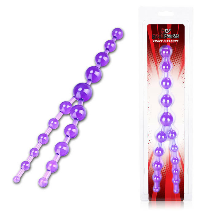 Bolas anales, cadenas: Bolas anales Purple Crazy Pleasure - 32 cm.