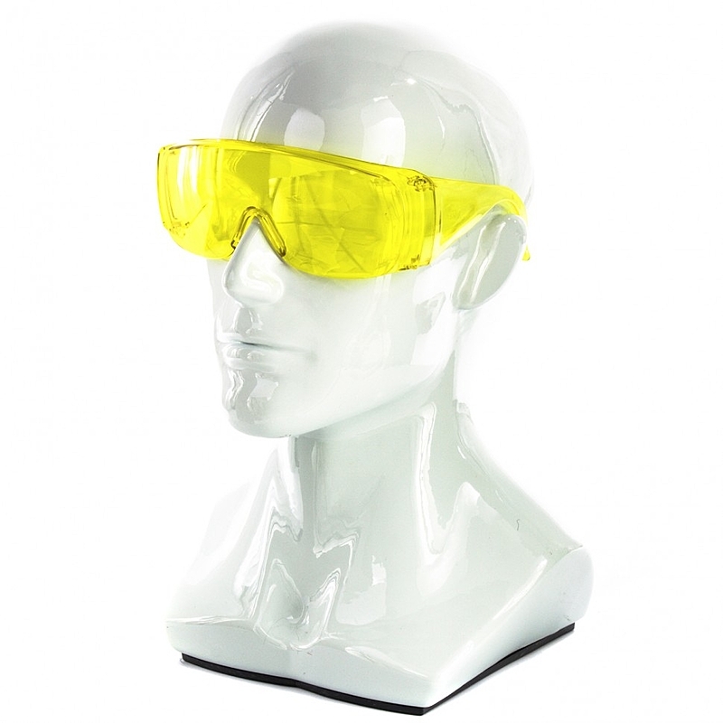 Open veiligheidsbril, geel, slagvast polycarbonaat Rusland Sibrtech