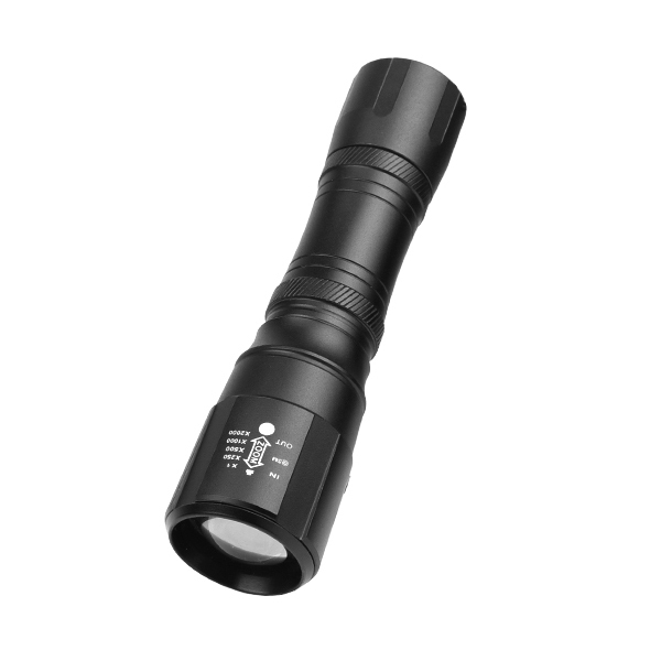 ® Lanterna de bateria 18650 Zoom telescópico de 5 modos de trabalho Lâmpada de acampamento e caça Lanterna de emergência portátil