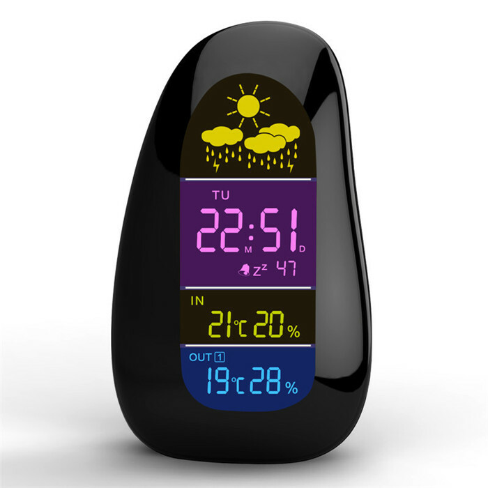 Segnala stazione meteo wireless Orologio meteo wireless Pebble LED Alarm Clock
