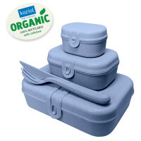 סט קופסאות אוכל וסכו" ם פסקל אורגני, 3 חלקים, צבע: כחול (מספר הפריטים בסט: 3)