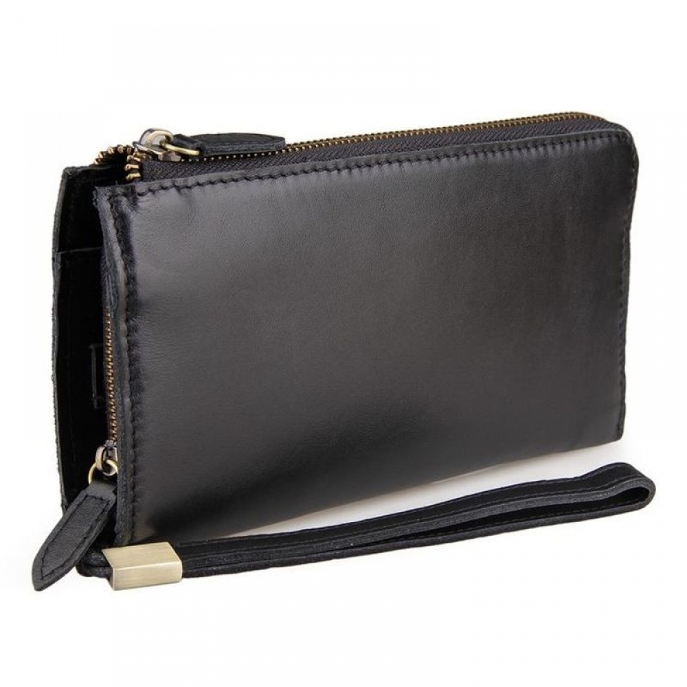 Men's purse leather black WALLET 8048BK