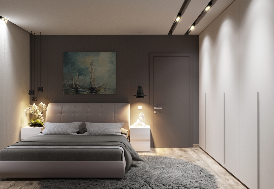 Belysning av et rom uten vindu i minimalistisk stil