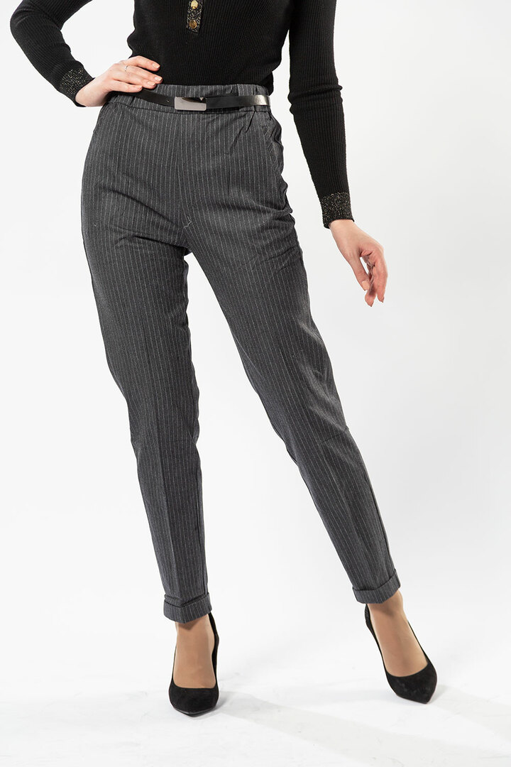 Pantaloni da donna isolati Y.T.Q B603-2 + cintura (30, grigio)