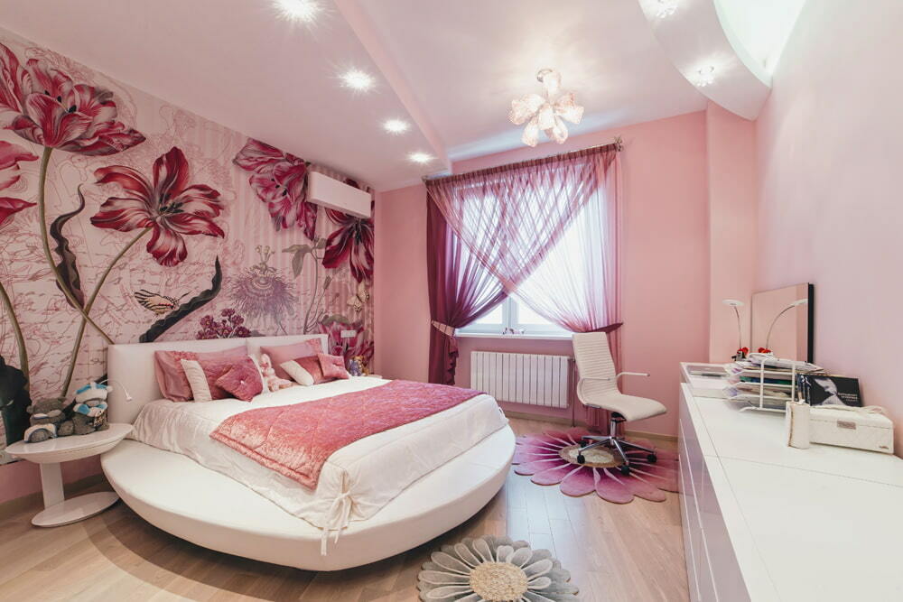 combinatie van roze behang