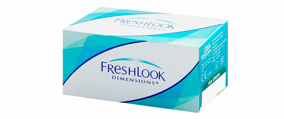 Dimensões FreshLook de lentes de contato (6 lentes)