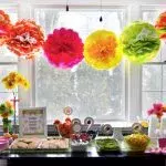 pompones de servilletas de diseño multicolor