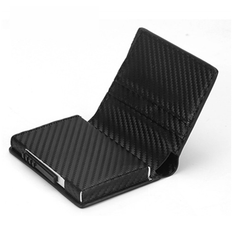 Portable Business Card Holder with Anti-Degassing Leather Business Card Wallet Name Case ID Credit Card Storage