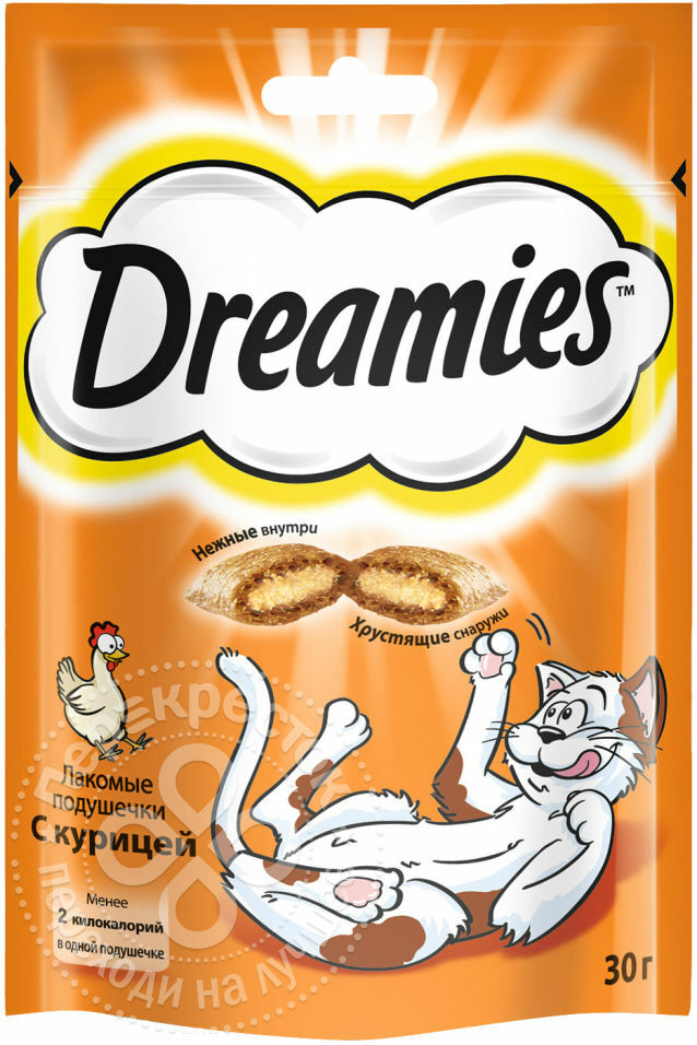 Godbid til katte Dreamies med kylling 30g
