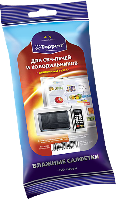 Mitrās salvetes mikroviļņu krāsns ledusskapim TOPPERR 3620