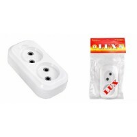 Socket (block of sockets) of the Lux U2-O extension cord, 2-gang, without grounding contact, 250 V, 10 A