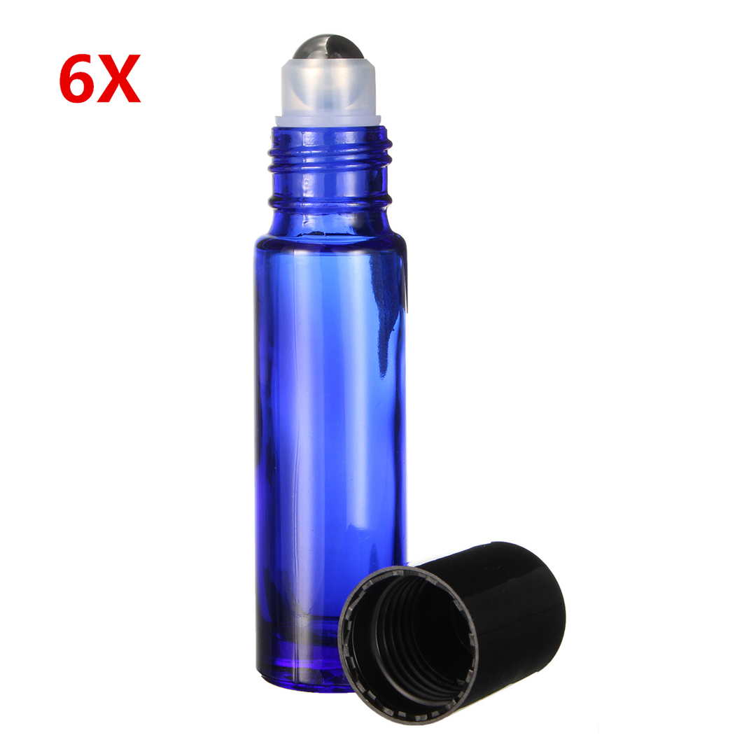 Guľôčková guľa ML Kobaltová modrá v sklenenej fľaši s kvapkami, naplniteľná fľašou s esenciálnym olejom