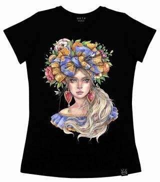 T-shirt with a print Girl with a bow