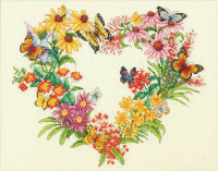 Kompleti za šivanje križev Mere venec iz divjega cvetja, 35,5x27,9 cm, art. 70-35336