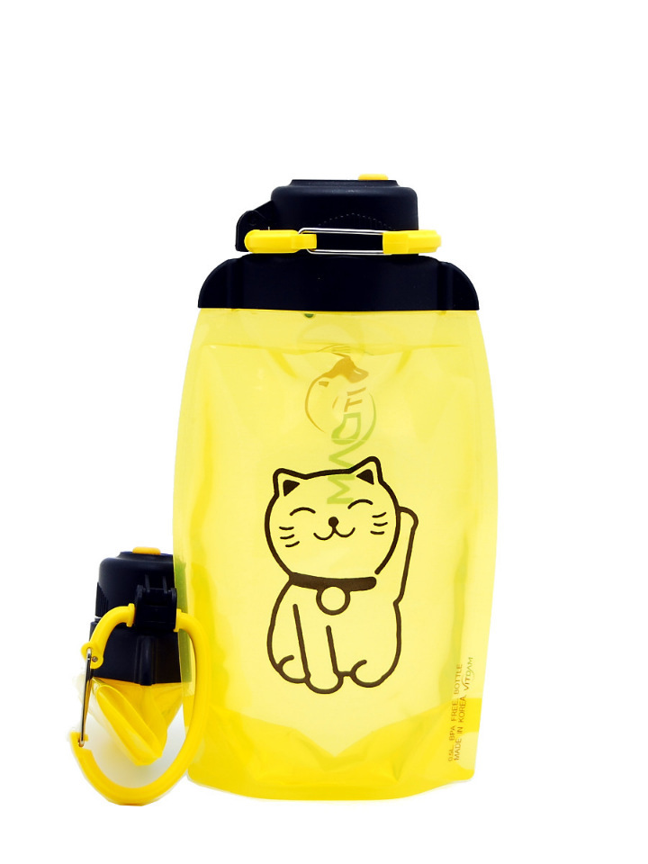 Skladacia ekologická fľaša, žltá, objem 500 ml (článok B050YES-1305) s obrázkom