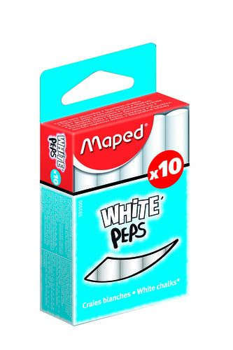 Craie, Maped, ronde, blanche, 10 pièces, blister