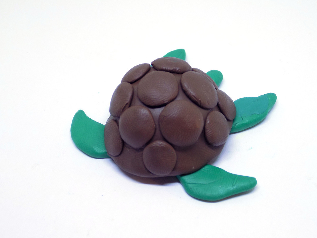 Cute turtle waterfowl from plasticine