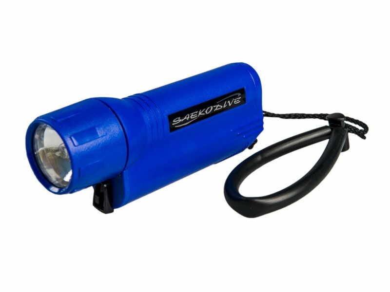 Linterna de buceo Al09, azul, xenón de 6 W, batería 4 x Alcoline Aa Saekodive