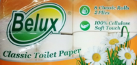 Belux tualetes papīrs 2 kārtu (balts), 8 ruļļi